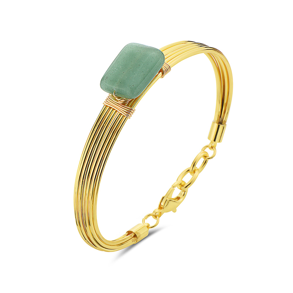 Weaved Green Stone Bangle