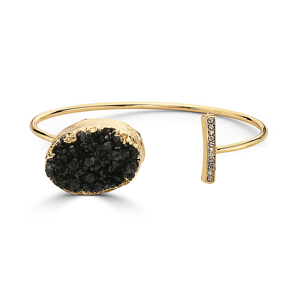 Black Raw Quartz Bangle