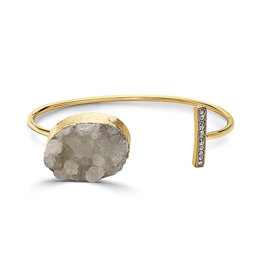 White Raw Quartz Bangle