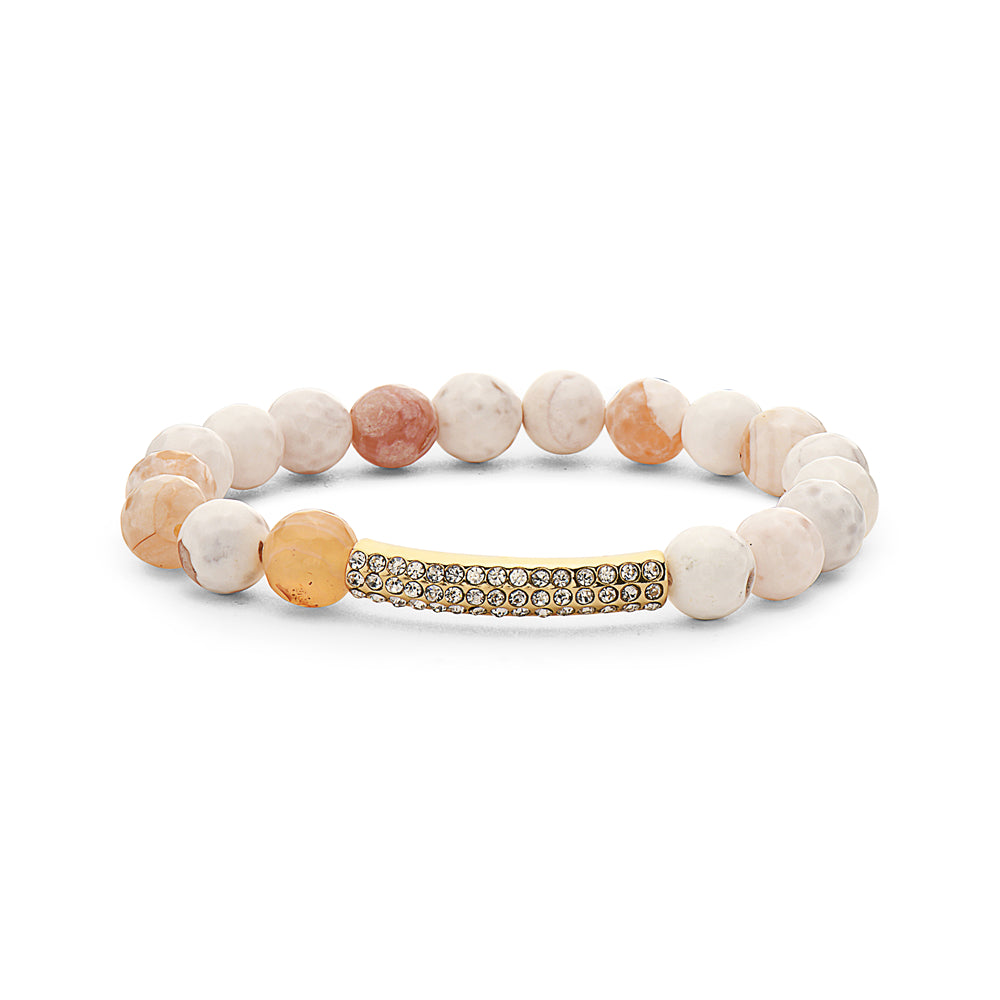 Ivory Color Diamond Bar Bracelet