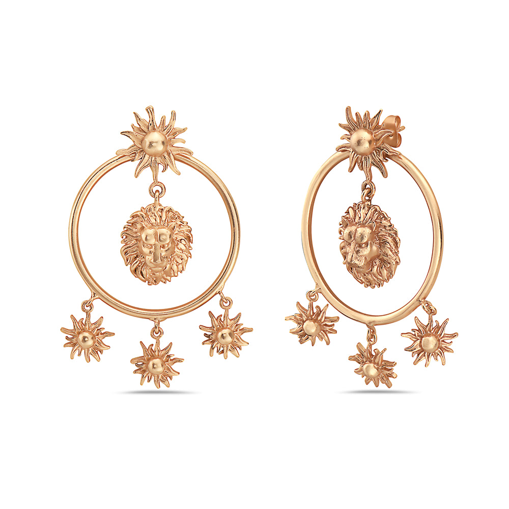 Designer Dangle Lion Earrings