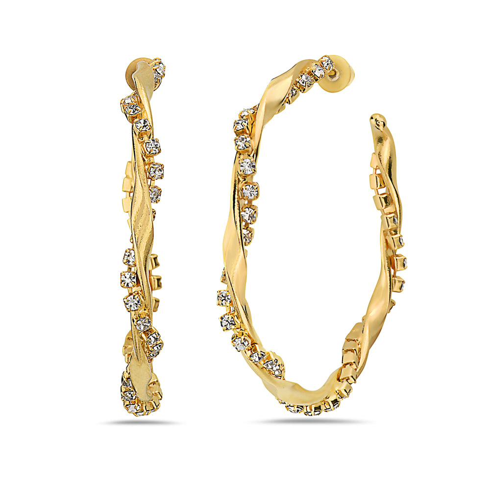 Faux Diamond Twistet Hoops