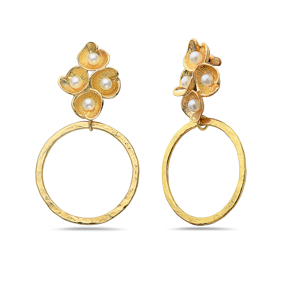 Wild Flower Circle Earring