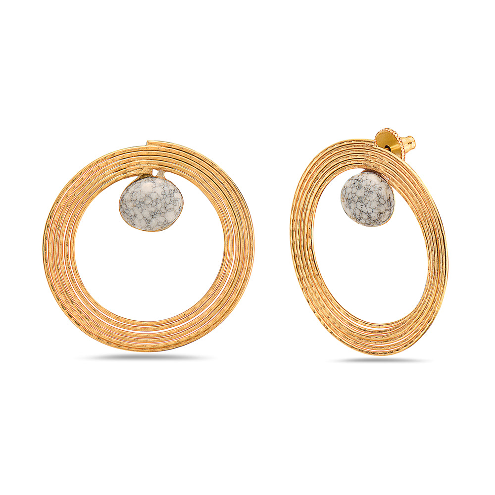 Weaved White Stone Earring