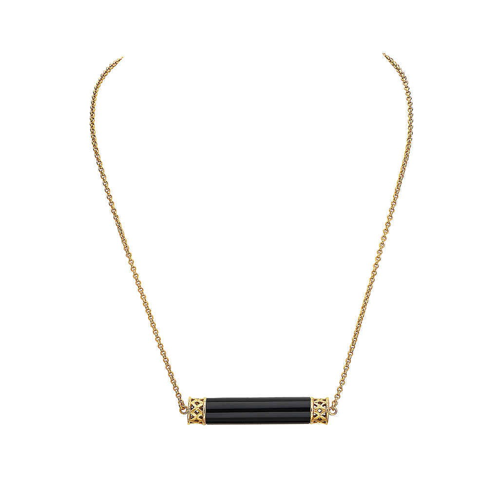 Black Spinel Log Necklace