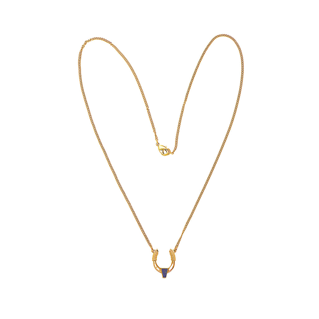Lapis Horseshoe Necklace