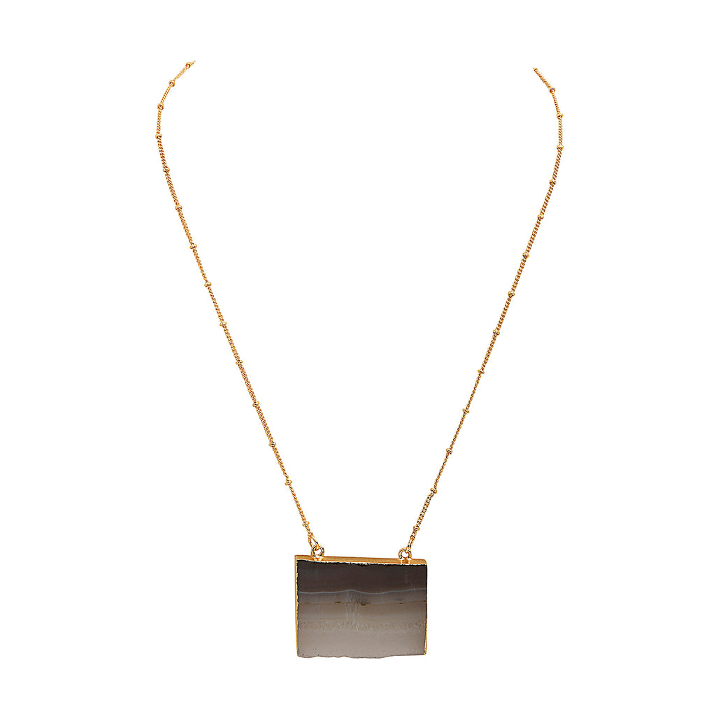 Rectagular Druzy Necklace