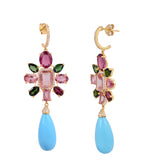 Ana Flower and Turquoise Dangle Earring