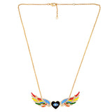 Feather Necklace with Rainbow Colors