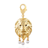 Lion Face Charm with Pearls