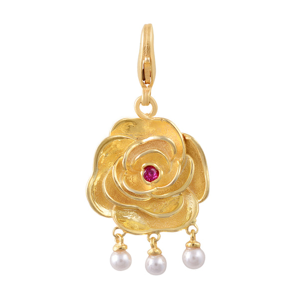 Rose' Charm with Pearls