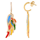 Feather Earring with Rainbow Colors