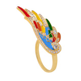 Feather Ring with Rainbow Colors
