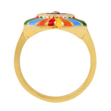 Color Fiesta Heart Ring with Rainbow Colors