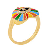 Color Fiesta Heart Ring with Rainbow Colors