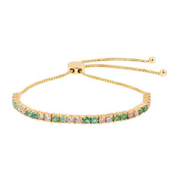 Clair Emerald and Diamond Pull Out Bracelet