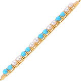 Clair Turquoise and Pearl Pull Out Bracelet