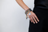 Multistrand Grey Onyx Charm Bracelet