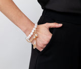 White Druzy Bracelet with Link Chain