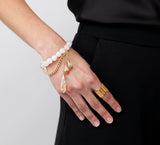 White Druzy Bracelet with Link Chain