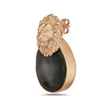 Black Agate Lion Charm Earrings