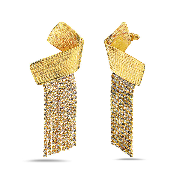Designer Faux Diamond Tassel Earring
