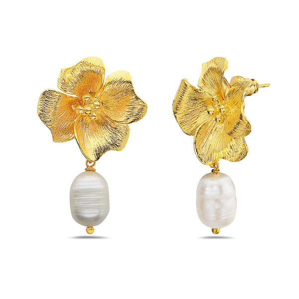 Flower Earring with Pearl