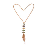 Multi Color Agate Necklace with Tassel