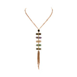 Multi Color Agate Necklace with Tassel
